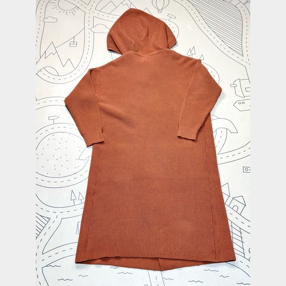 Goumi Hooded Knit Long Cardigan in Clay - Picture 3 of 6